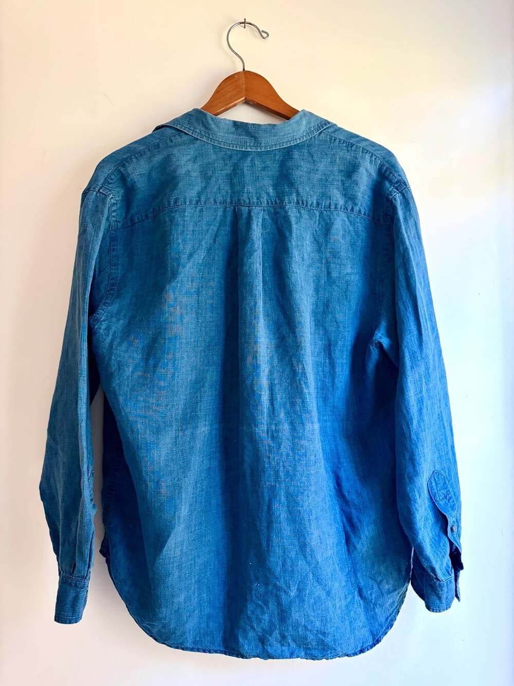 Vintage 90s Y2K Lauren Ralph Lauren Women's Blue 100% Linen Long Sleeve Button-U - Picture 6 of 7